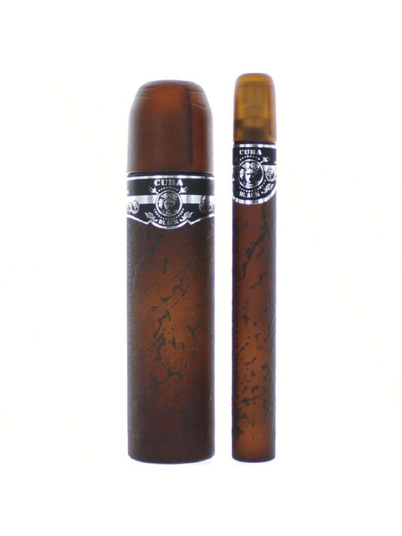 Cuba Black by Cuba for Men - 2 Pc Gift Set 3.3oz EDT Spray, 1.17oz EDT Spray
