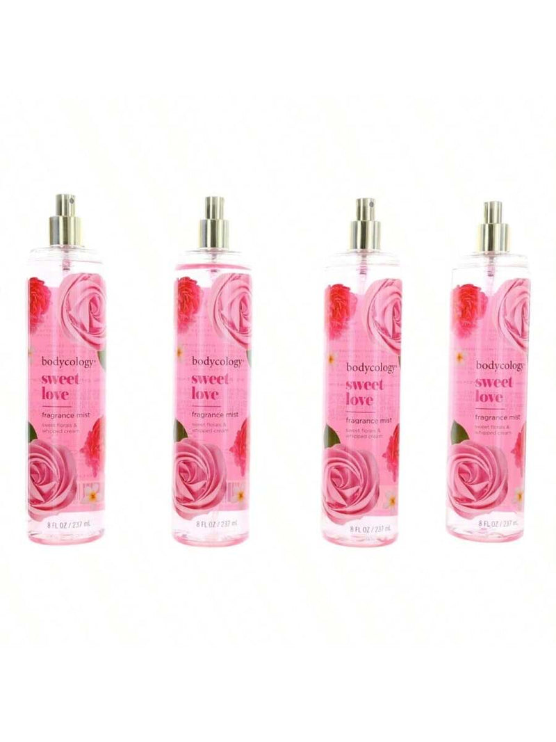 Sweet Love by Bodycology, 4 Pack 8 oz Fragrance Mist for Women