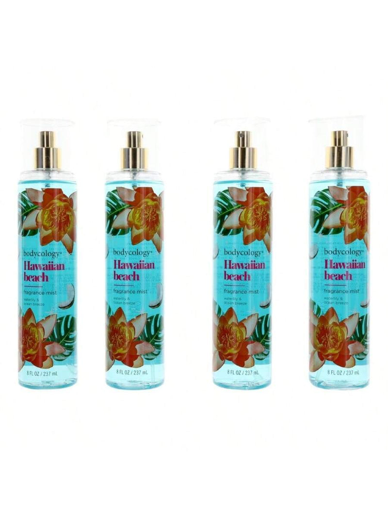 Hawaiian Beach by Bodycology, 4 Pack 8 oz Fragrance Mist for Women