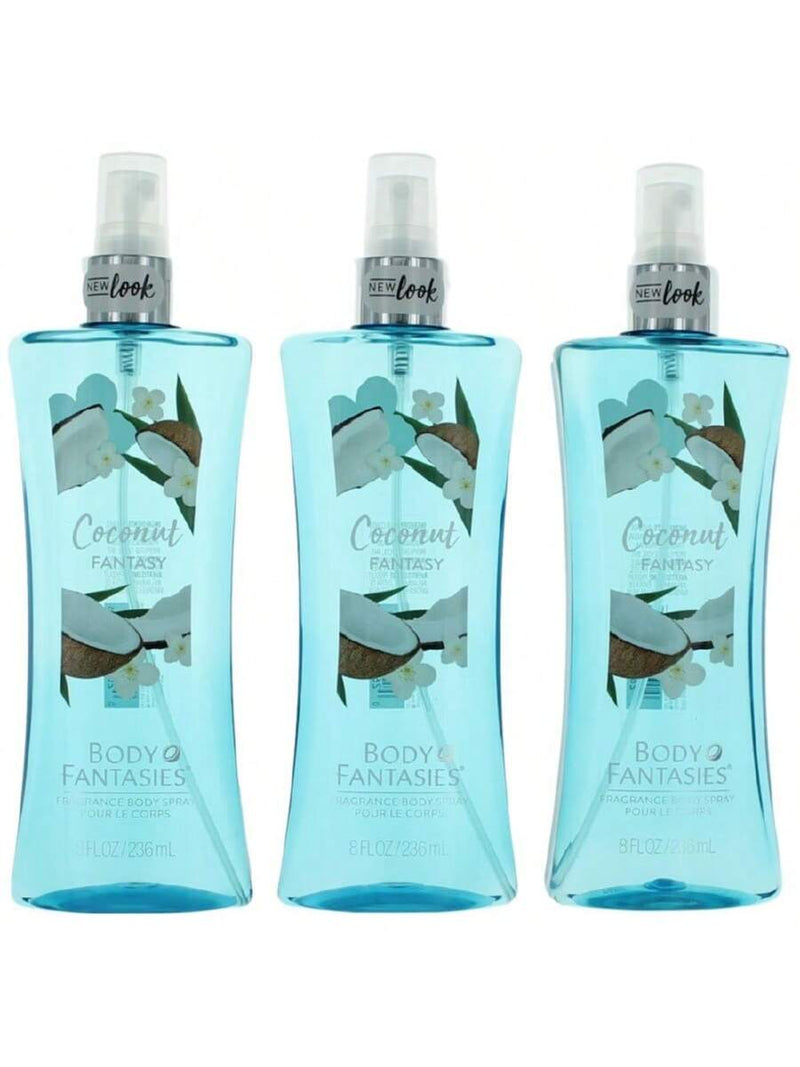 Coconut Fantasy by Body Fantasies, 3 x 8oz Fragrance Body Spray women