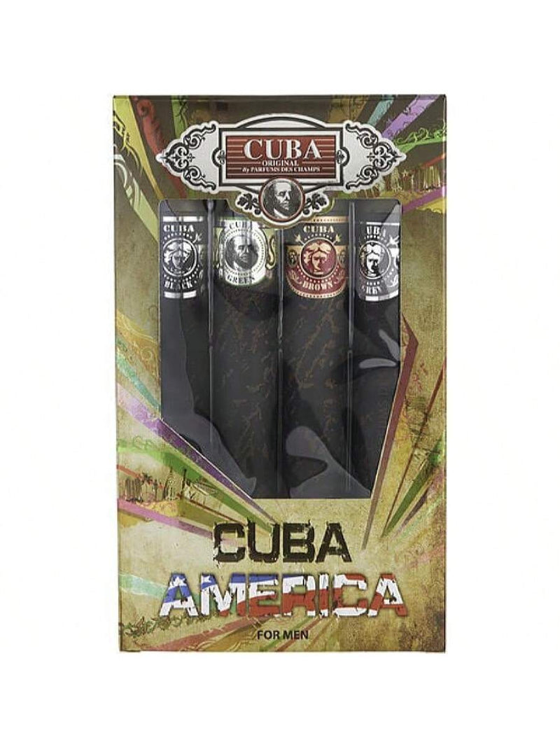Cuba America by Cuba, 4 Piece Gift Set men with Black, Grey, Green & Brown