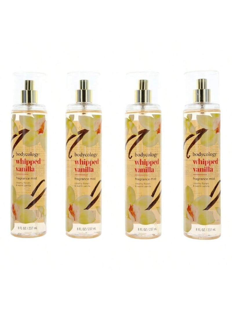 Whipped Vanilla by Bodycology, 4 Pack of 8 oz Fragrance Mist for Women