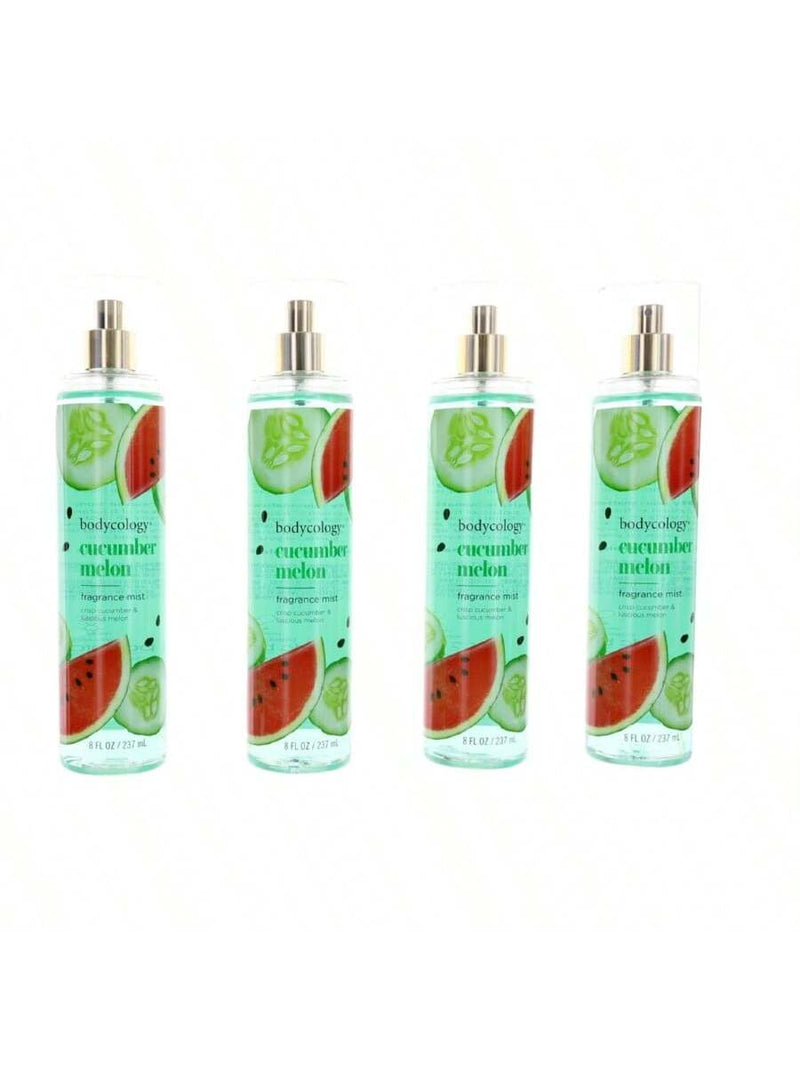 Cucumber Melon by Bodycology, 4 Pack 8 oz Fragrance Mist for Women