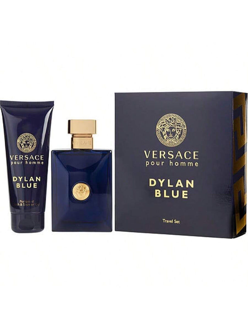 Versace Pour Homme Dylan Blue by Versace Men Gift Set -- 3.4 oz Eau de Toilette Spray + 3.4 oz Shower Gel