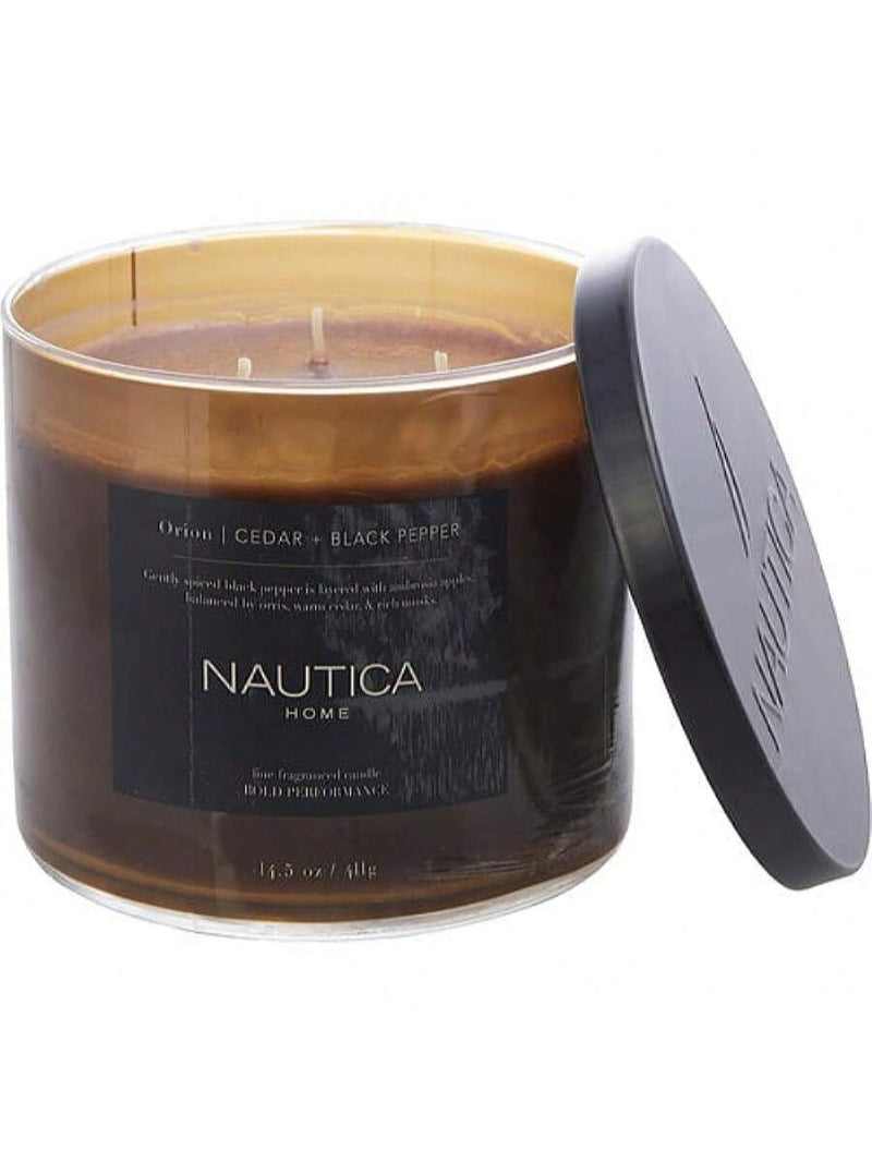 Nautica 14.5oz Soy Wax Blend 3 Wick Candle - Orion Cedar & Black Pepper