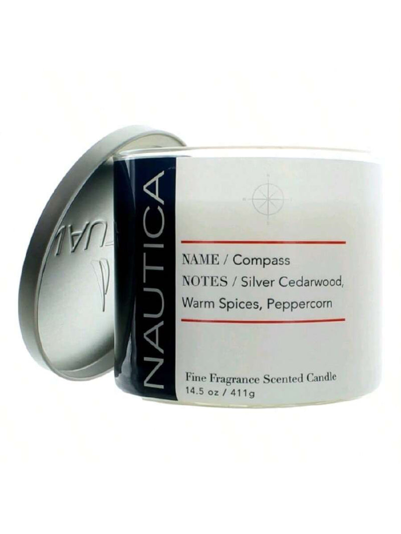 Nautica 14.5 oz Soy Wax Blend 3 Wick Candle - Compass