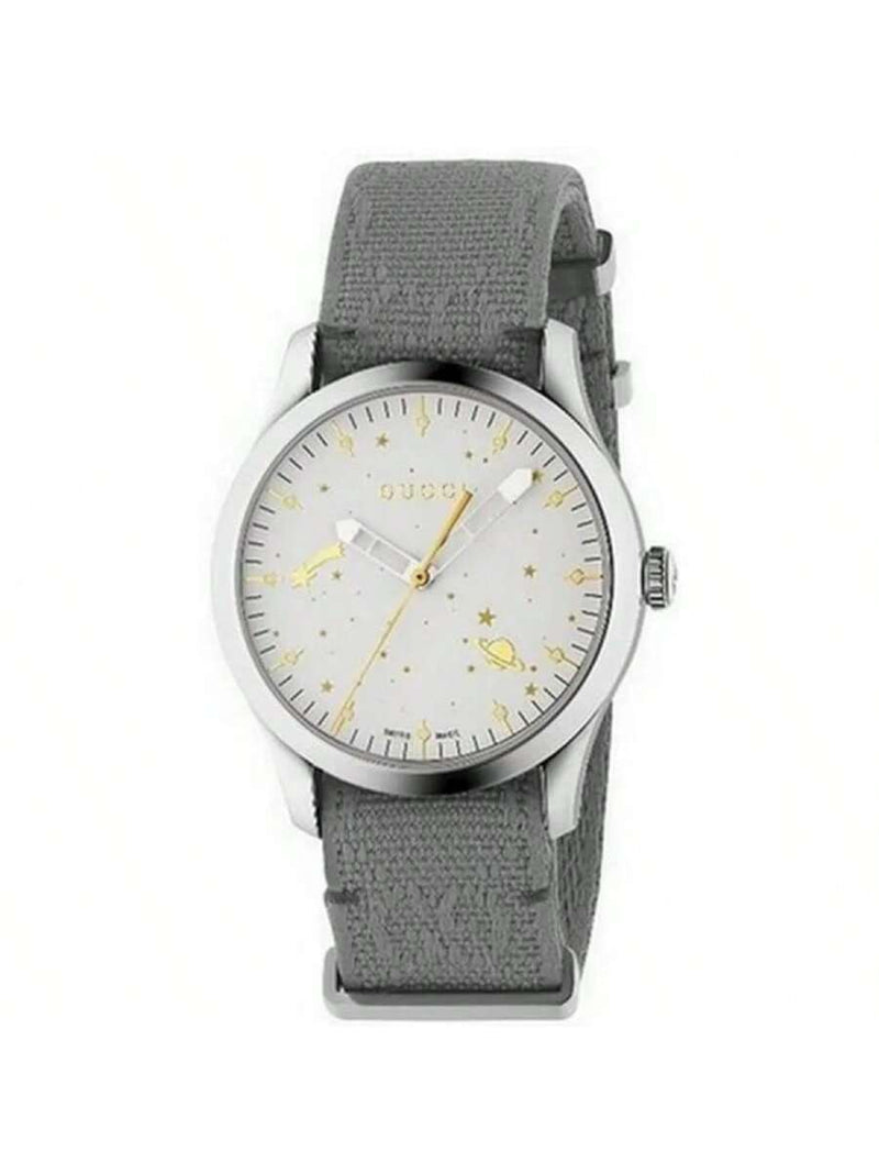 Gucci Women's G-Timeless YA1264184 Strap White Dial Quartz Movement Buckle Clasp 38mm Round Watch