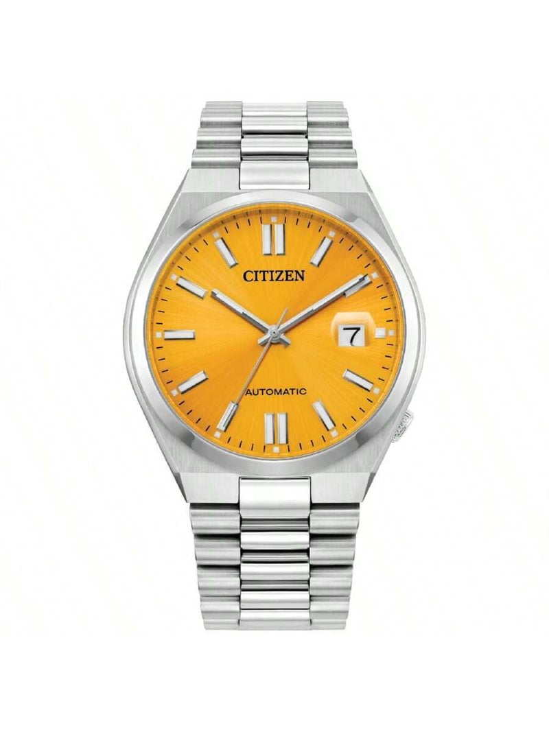 Citizen Men's Tsuyosa NJ0150-56Z Bracelet Orange Dial Quartz Movement Fold over Clasp 40mm Round Watch