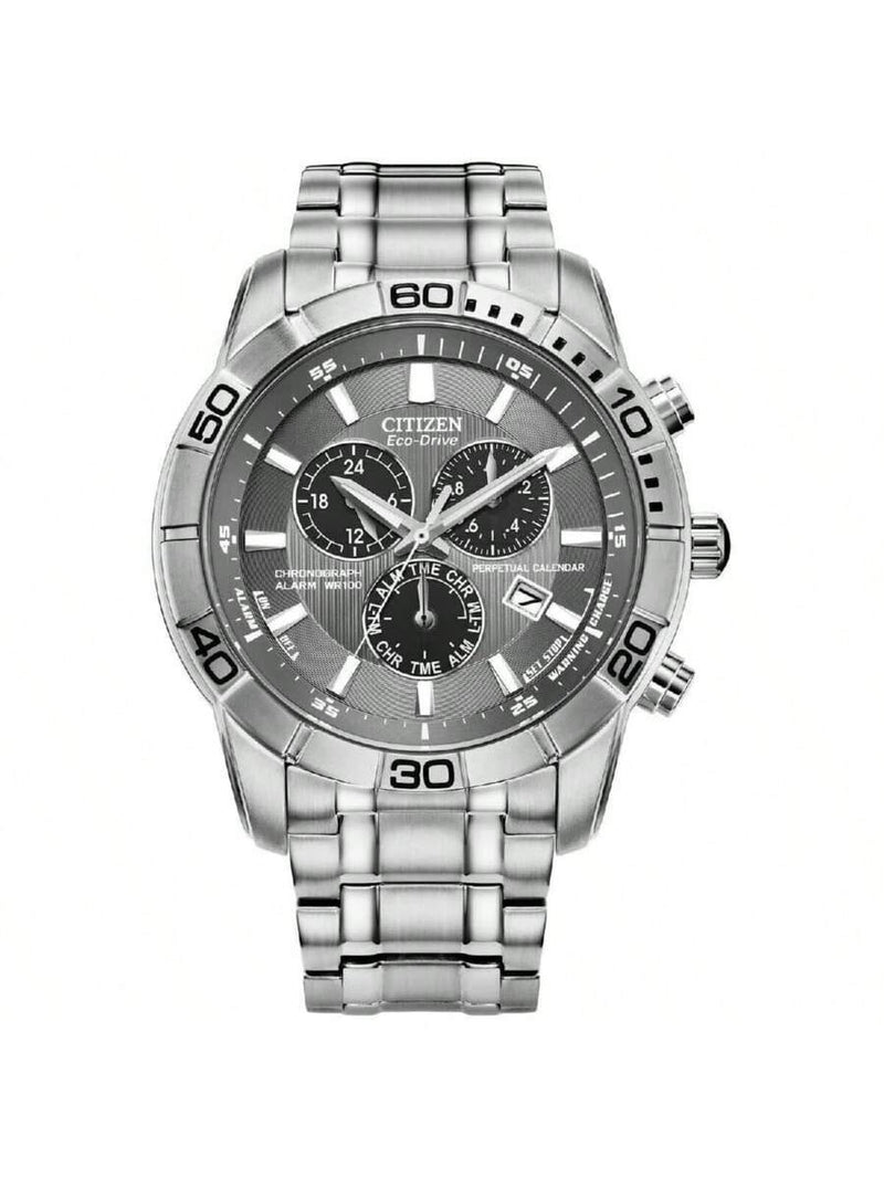 Citizen Men's Brycen BL5450-54H Bracelet Grey Dial Quartz Movement Fold over Clasp 44mm Round Watch