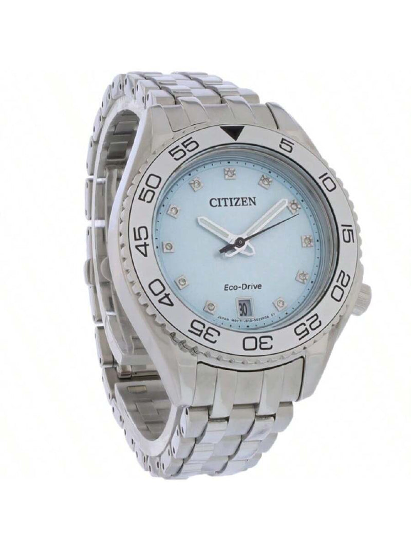 Citizen Women's Carson FE6161-54L Bracelet Blue Dial Quartz Movement Fold over Clasp 35mm Round Watch