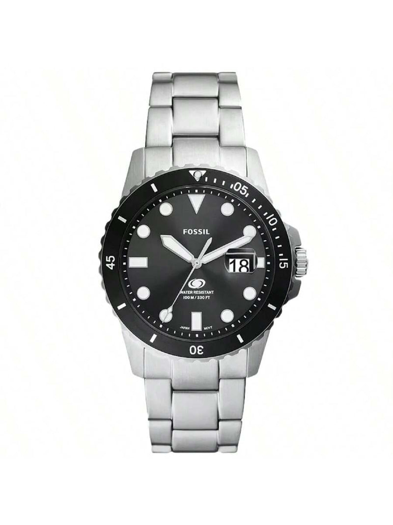 Fossil Men's Dive FS6032 Bracelet Black Dial Quartz Movement Fold Over Clasp 42mm Round Watch