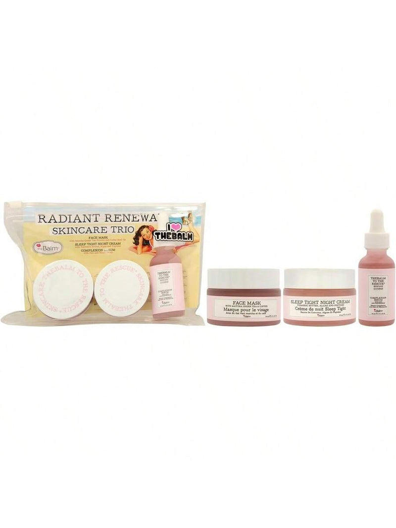 Radiant Renewal Skincare Trio by the Balm for Women - 3 Pc 1oz Face Mask, 1oz Sleep Tignt Night Cream, 1oz Complexion Serum