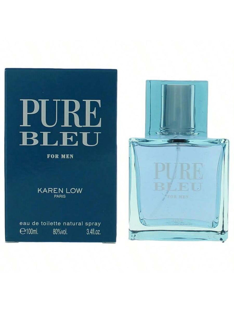 Pure Bleu by Karen Low, 3.4 oz EDT Spray for Men