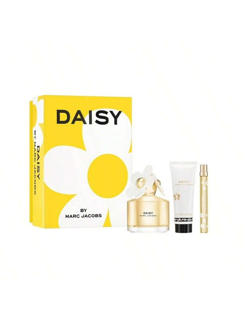 Marc Jacobs Daisy 3 Pcs Set For Women: 3.3 Eau De Toilette Spray + 0.33 Eau De Toilette Spray + 2.5 Body Lotion.