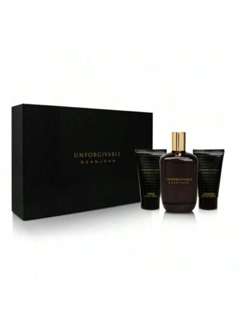 Unforgivable by Sean John for Men - 3 Pc Gift Set 4.2oz EDT Spray, 3.4oz Shower Gel, 3.4oz After Shave Balm