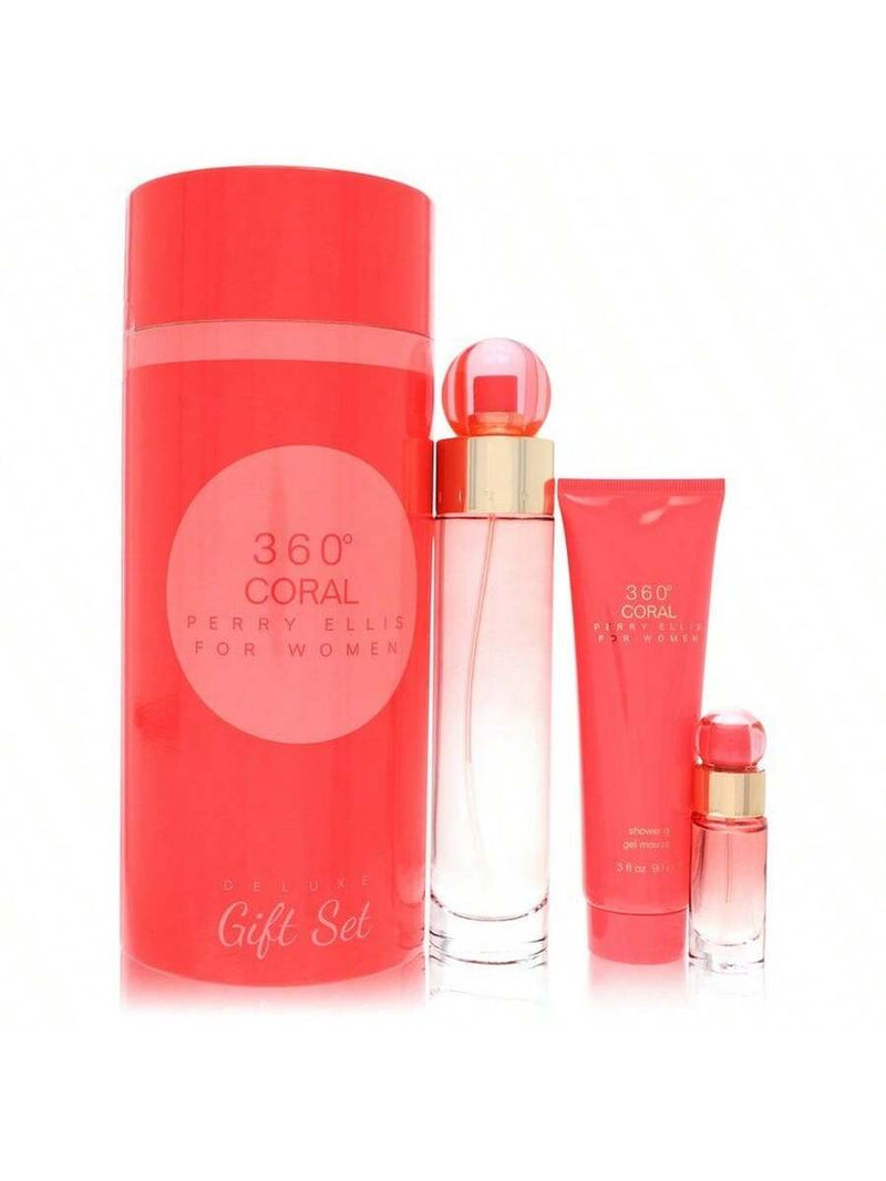 Perry Ellis 360 Coral by Perry Ellis, 3 Piece Gift Set for Women