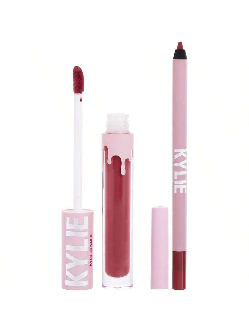 Matte Lip Kit - 503 Bad Lil Thing by Kylie Cosmetics for Women - 2 Pc 0.10oz Matte Liquid Lipstick, 0.039oz Lip Liner