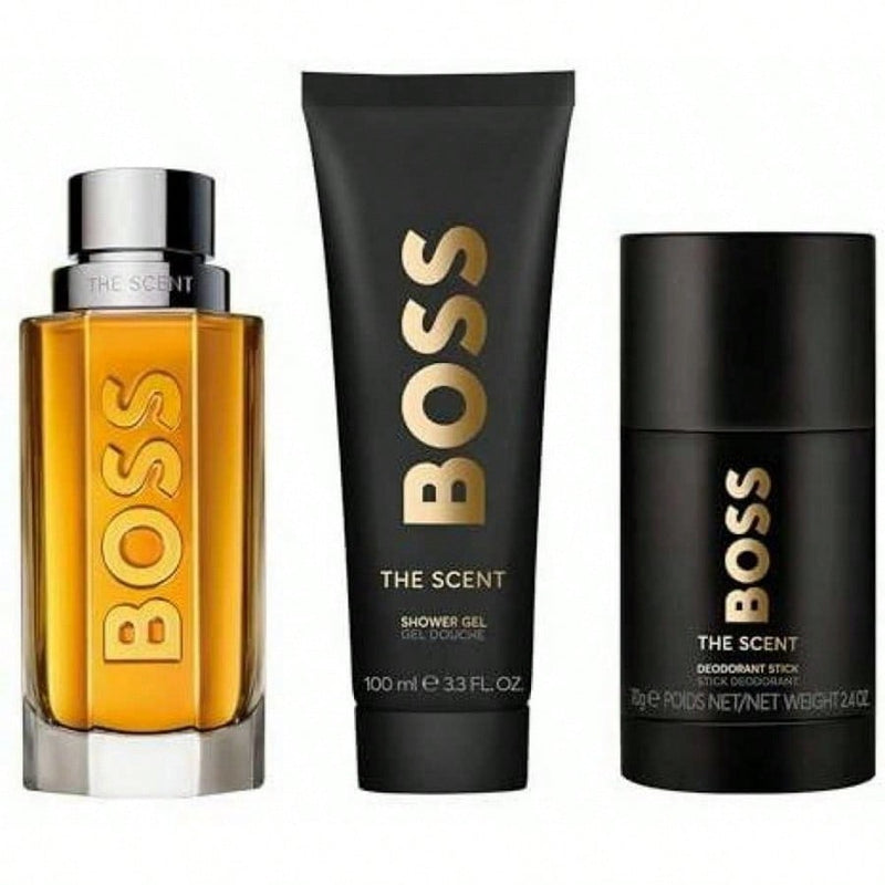 Boss The Scent 3 Pc Set ( M ) Edt Sp 3.3, Sp 0.33, Deo 2.5 Oz
