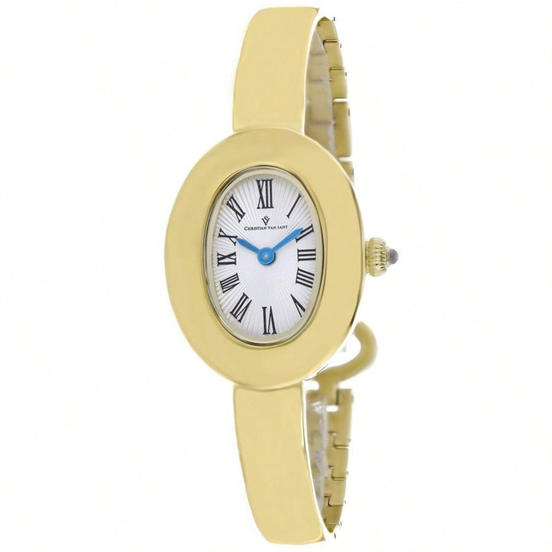 Christian Van Sant Women's Anora CV4334 Bracelet Silver Dial Quartz Movement Jewelry Clasp 26mm Oval Watch