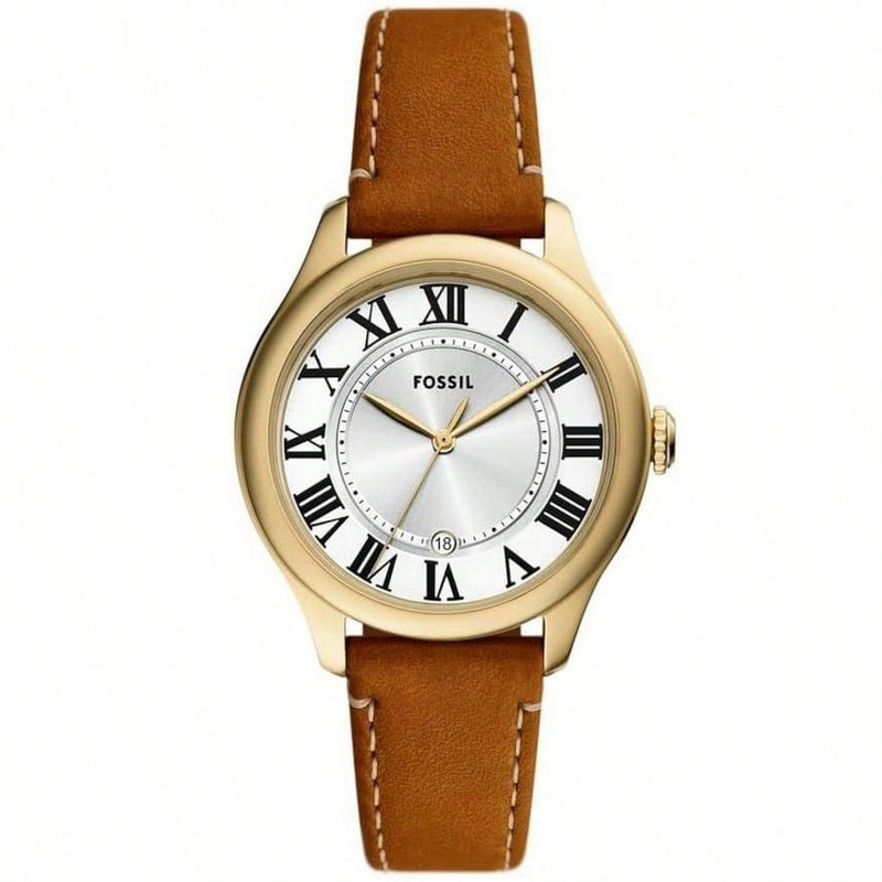Fossil Women's Gilmore ES5397 Strap Silver Dial Quartz Movement Buckle Clasp 38mm Round Watch