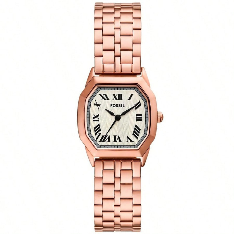 Fossil Women's Harlow ES5386 Bracelet Cream Dial Quartz Movement Deployment Clasp 27mm Round Watch