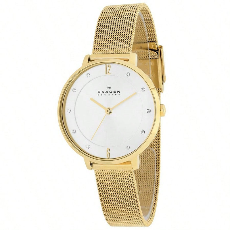 Skagen Women's Anita SKW2150 Bracelet Silver Dial Quartz Movement Jewelry Clasp 30mm Round Watch
