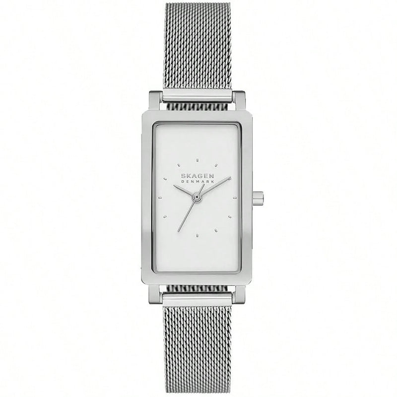 Skagen Women's Hagen SKW3096 Bracelet Silver Dial Quartz Movement Foldover Clasp 22mm Rectangle Watch