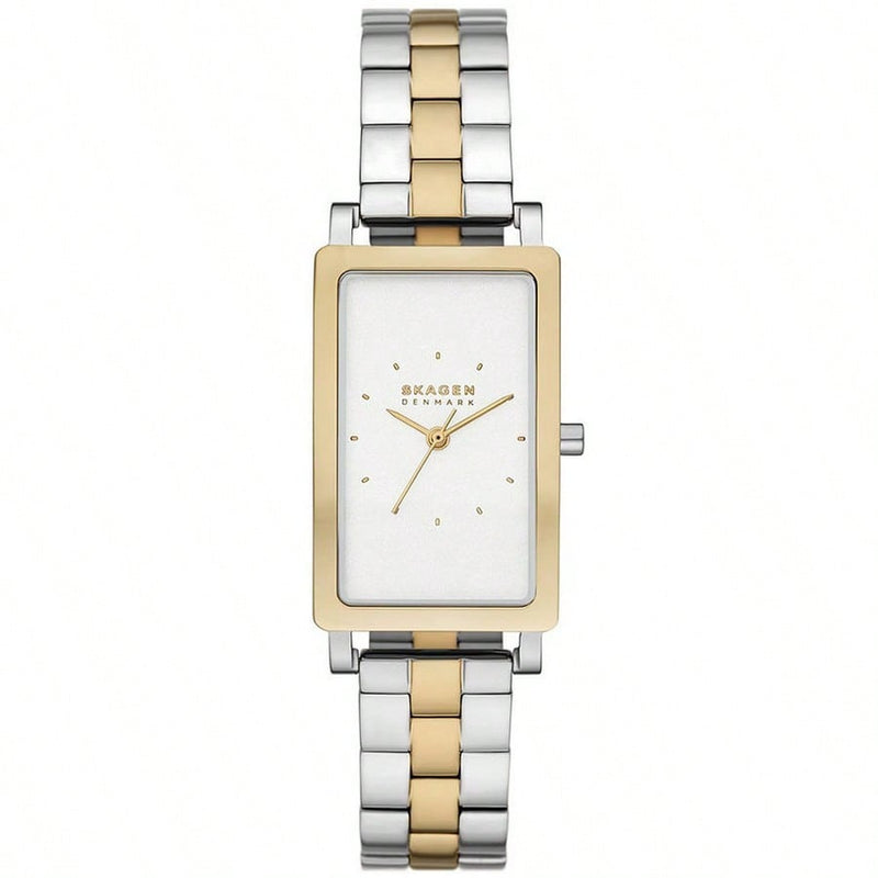 Skagen Women's Hagen Lille SKW3156 Bracelet White Dial Quartz Movement Deployment Clasp 22mm Rectangle Watch