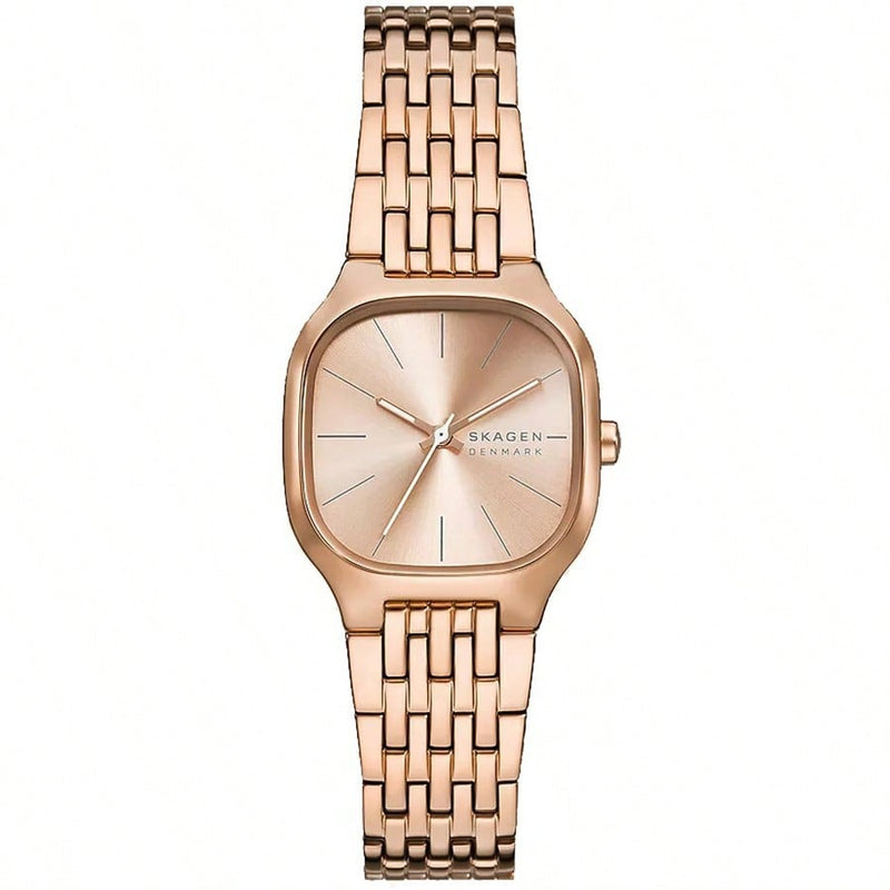 Skagen Women's Mellem Lille SKW3166 Bracelet Rose gold Dial Quartz Movement Deployment Clasp 28mm Square Watch