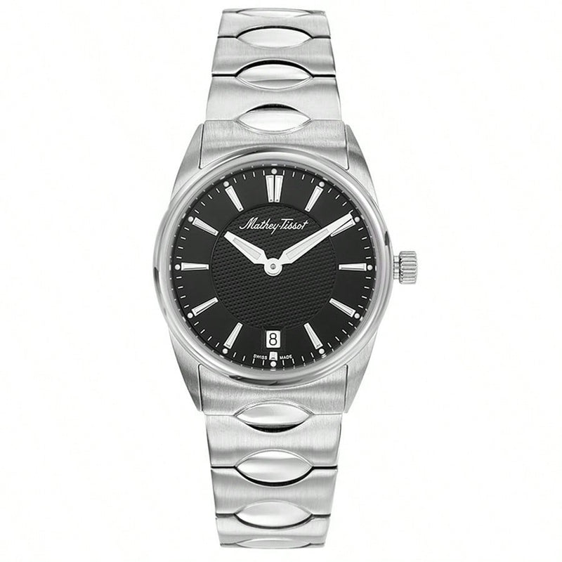 Mathey Tissot Women's Classic D791AN Bracelet Black Dial Quartz Movement Deployment Clasp 32mm Round Watch