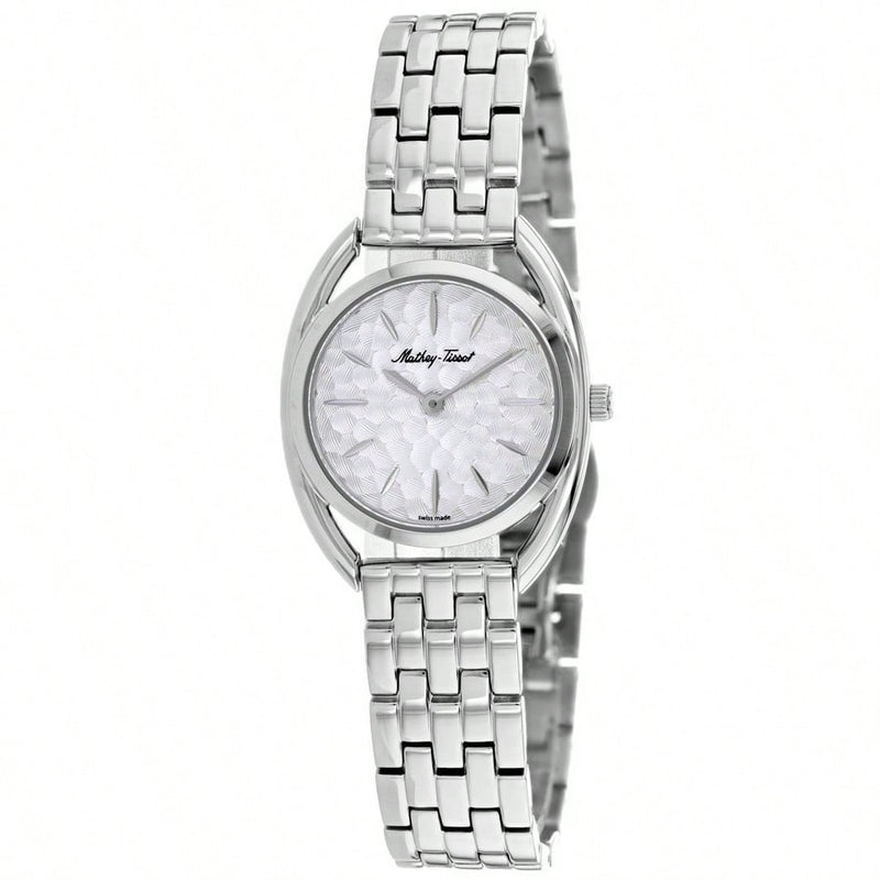 Mathey Tissot Women's Saphira D933AI Bracelet Silver Dial Quartz Movement Deployment Clasp 28mm Round Watch