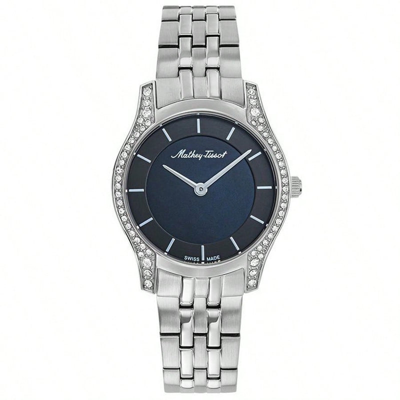 Mathey Tissot Women's Tacy D949AQN Bracelet Black Dial Quartz Movement Deployment Clasp 32mm Round Watch