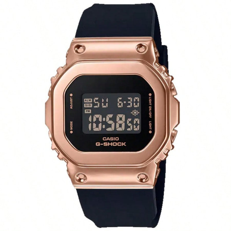 Casio Women's G-Shock GMS5600PG-1 Strap Black Dial Quartz Movement Buckle Clasp 44mm Round Watch