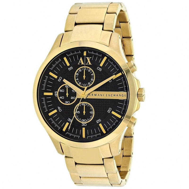Armani Exchange Men's Chronograph AX2137 Bracelet Black Dial Quartz Movement Fold over Clasp 46mm Round Watch