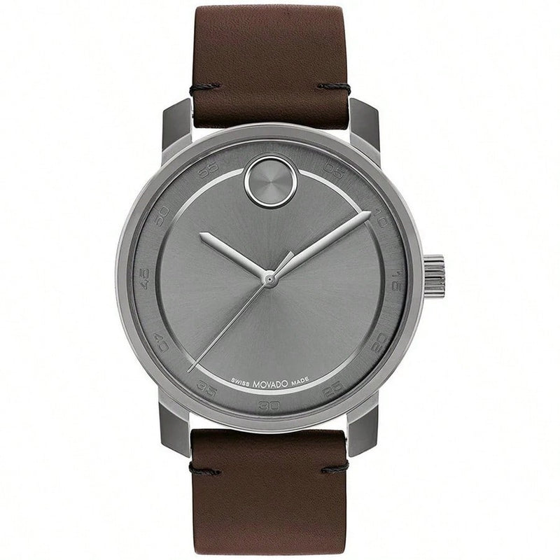 Movado Men's Bold Access 3600916 Strap Grey Dial Quartz Movement Buckle Clasp 41mm Round Watch
