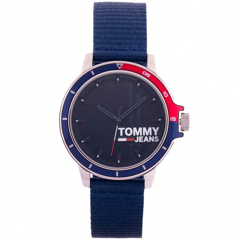 Tommy Hilfiger Men's Tide 1791924 Strap Navy blue Dial Quartz Movement Buckle Clasp 46mm Round Watch