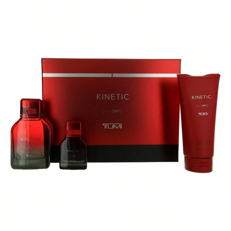 Kinetic by Tumi for Men - 3 Pc Gift Set 3.4oz EDP Spray, 1oz EDP Spray, 6.7oz Body Wash