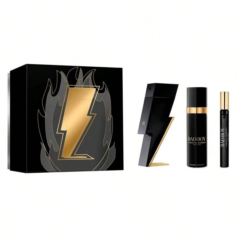 Carolina Herrera Bad Boy 3 Pcs Set: 3.4 Eau De Toilette Spray + 0.34 Eau De Toilette Spray + 3.4 Deodorant Spray