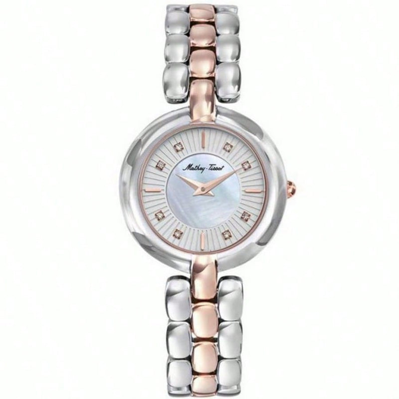 Mathey Tissot Women's Farah D956BI Bracelet Silver Dial Quartz Movement Deployment Clasp 30mm Round Watch