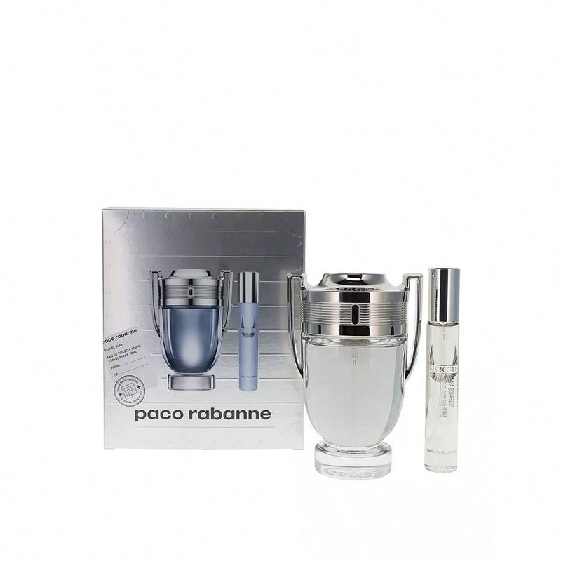Paco Rabanne Invictus 2 Pcs Set For Men: 3.4 Eau De Toilette Spray + 0.34 Eau De Toilette Spray