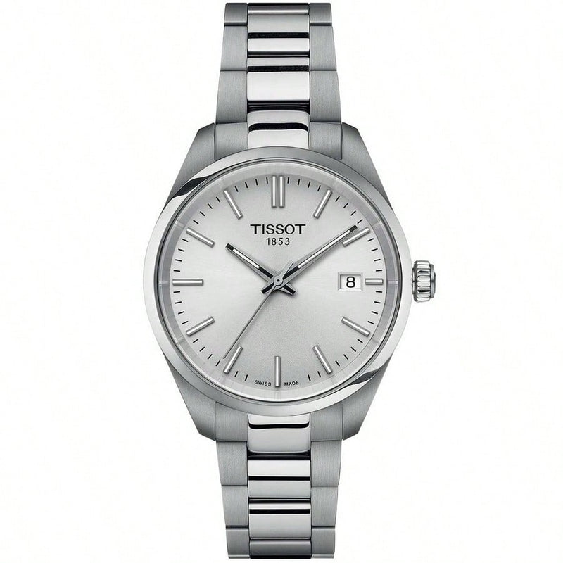 Tissot Women's PR 100 T1502101103100 Bracelet Silver Dial Quartz Movement Foldover Clasp 34mm Round Watch