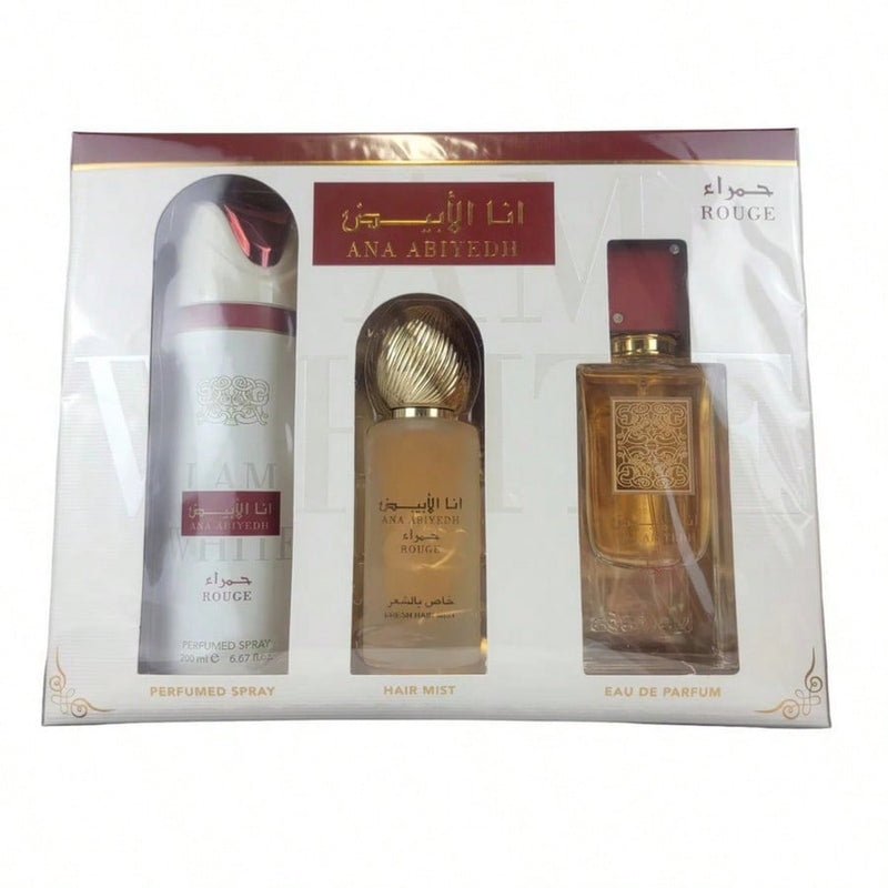 Ana Abiyedh Rouge By Lattafa, 3 Piece Gift Set For Unisex