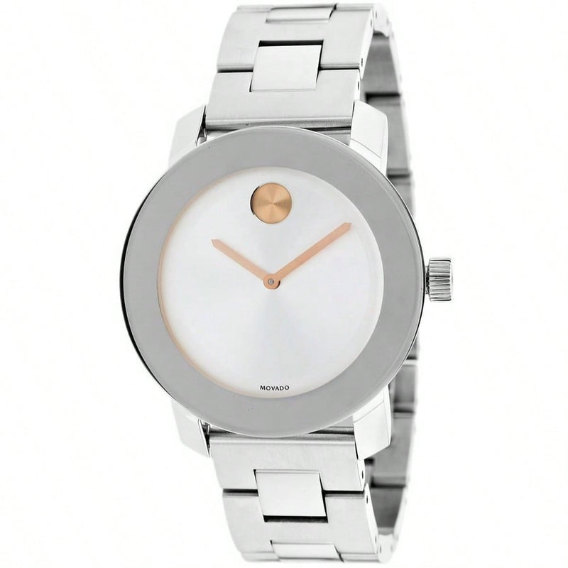 Movado Women's Bold 3600084 Bracelet Silver Dial Quartz Movement Deployment Clasp 36mm Round Watch