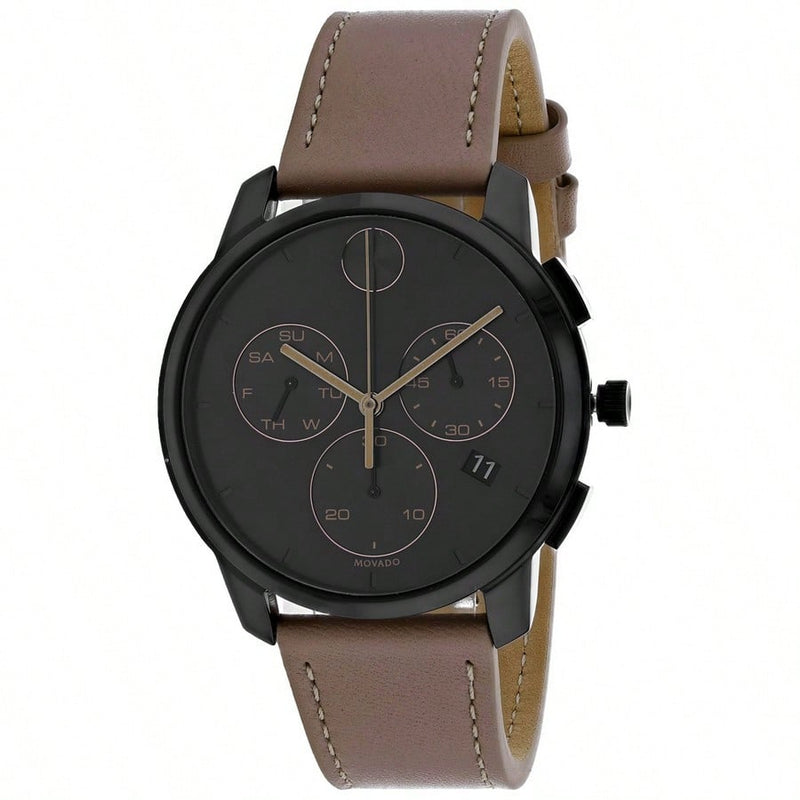 Movado Men's Bold 3600719 Strap Black Dial Quartz Movement Buckle Clasp 40mm Round Watch