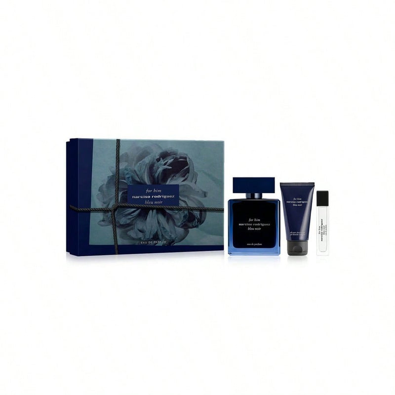 Bleu Noir by Narciso Rodriguez for Men - 3 Pc Gift Set 3.3oz EDP Spray, 1.6oz Shower Gel, 10ml EDP Spray