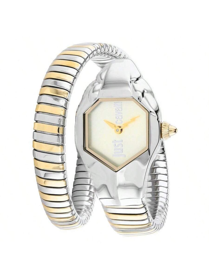 Just Cavalli Women's Glam Chic JC1L001M0035 Bracelet Champagne Dial Quartz Movement No clasp Clasp 22mm Round Watch