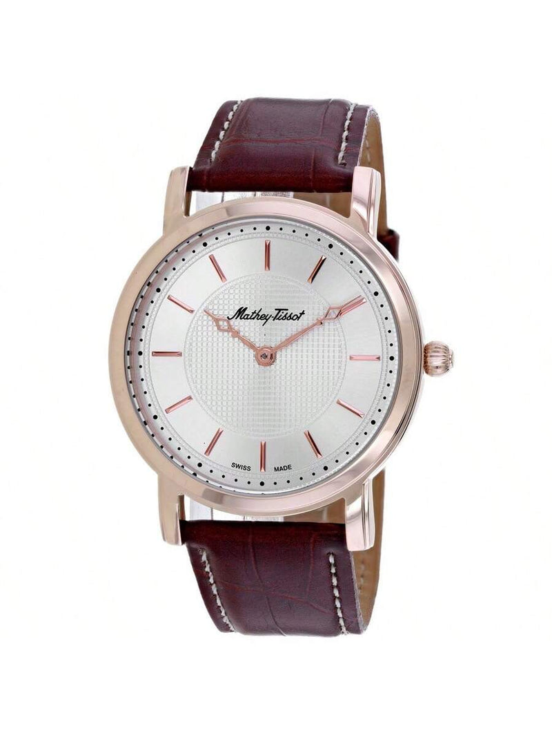 Mathey Tissot Women's City H611252PSS Strap Silver Dial Quartz Movement Buckle Clasp 42mm Round Watch