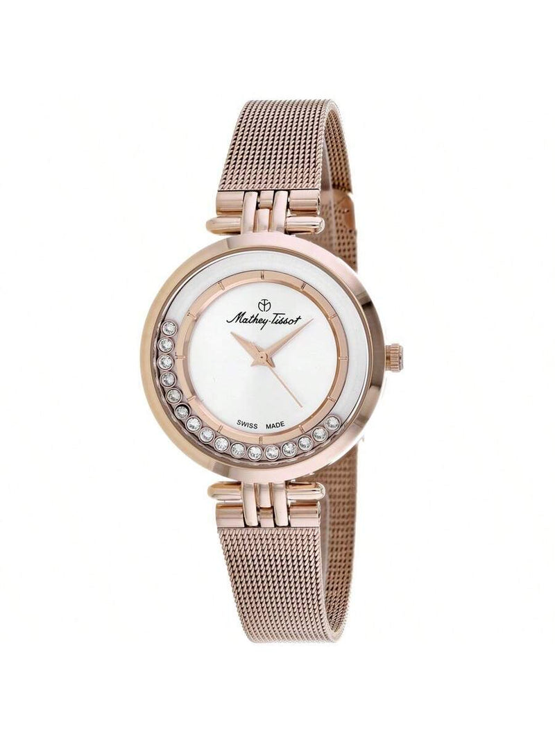 Mathey Tissot Women's Fleury XVI FOO4PI Bracelet Silver Dial Quartz Movement Jewelry Clasp 33mm Round Watch
