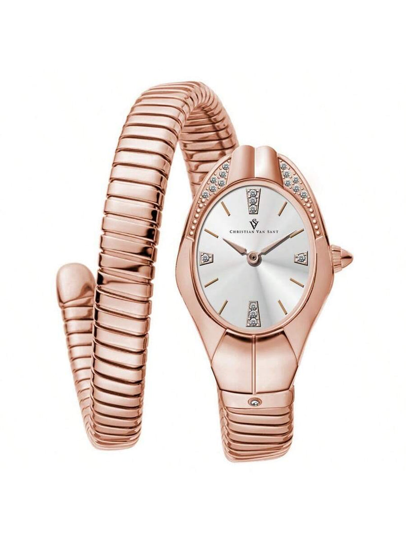 Christian Van Sant Women's Naga CV0887 Bracelet Silver Dial Quartz Movement No clasp Clasp 22mm Round Watch