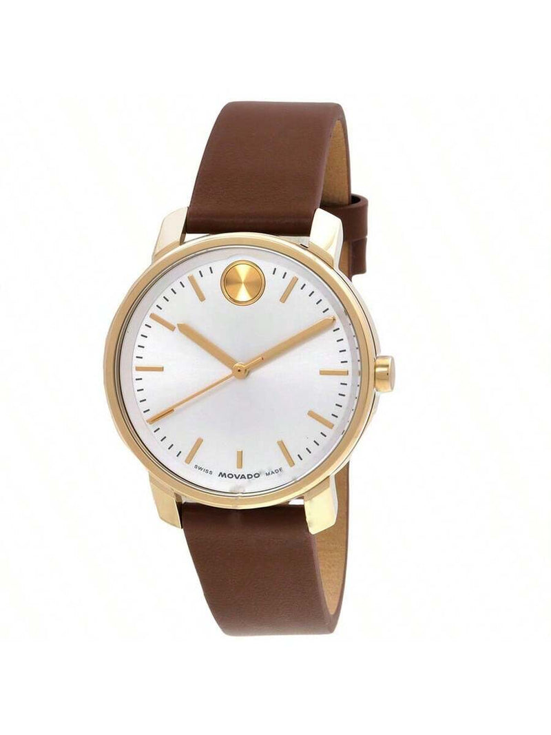 Movado Women's Bold 3601166 Strap White Dial Quartz Movement Buckle Clasp 34mm Round Watch